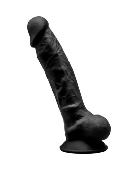 SILEXD - MODELO 1 PENE REALISTICO SILICONA PREMIUM SILEXPAN NEGRO 17.5 CM