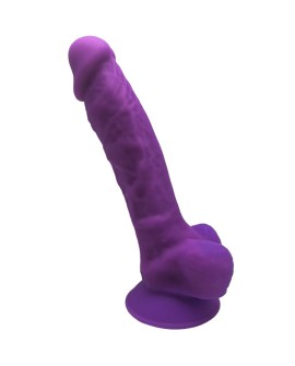 SILEXD - MODELO 1 PENE REALISTICO SILICONA PREMIUM SILEXPAN VIOLETA 17.5 CM