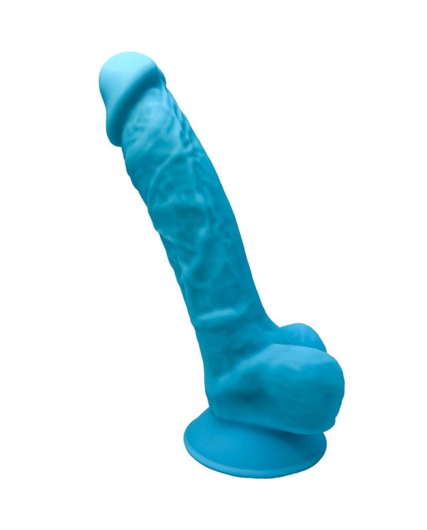 SILEXD MODELO 1 PENE REALISTICO SILICONA PREMIUM SILEXPAN AZUL 175 CM