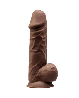 SILEXD - MODELO 1 PENE REALISTICO SILICONA PREMIUM SILEXPAN MARRON 21.5 CM