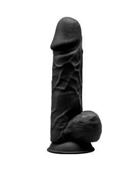 SILEXD - MODELO 1 PENE REALISTICO SILICONA PREMIUM SILEXPAN NEGRO 21.5 CM