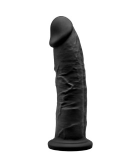 SILEXD - MODELO 2 PENE REALISTICO SILICONA PREMIUM SILEXPAN NEGRO 19 CM