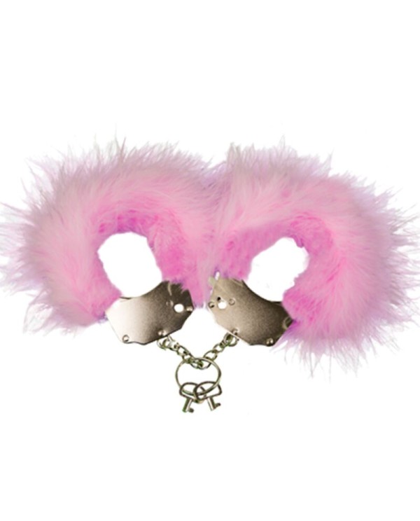 ADRIEN LASTIC ESPOSAS METAL CON PLUMAS ROSA