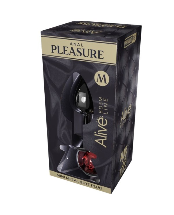 ALIVE ANAL PLEASURE MINI PLUG METAL ROJO TALLA M