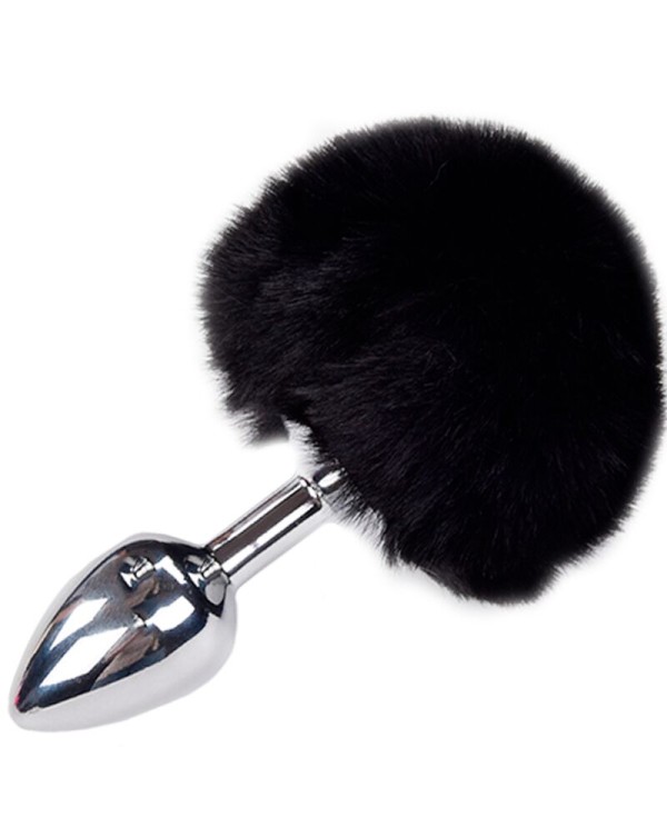 ALIVE ANAL PLEASURE PLUG LISO METAL POMPON NEGRO TALLA M