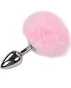 ALIVE ANAL PLEASURE PLUG LISO METAL POMPON ROSA TALLA M