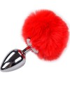 ALIVE ANAL PLEASURE PLUG LISO METAL POMPON ROJO TALLA S