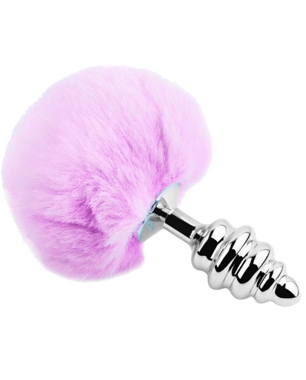 ALIVE ANAL PLEASURE PLUG ESPIRAL METAL POMPON VIOLETA TALLA S