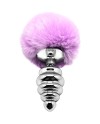 ALIVE ANAL PLEASURE PLUG ESPIRAL METAL POMPON VIOLETA TALLA S