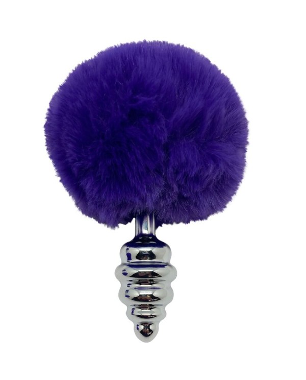 ALIVE ANAL PLEASURE PLUG ESPIRAL METAL POMPON VIOLETA OSCURO TALLA S