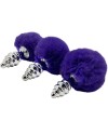 ALIVE ANAL PLEASURE PLUG ESPIRAL METAL POMPON VIOLETA OSCURO TALLA S