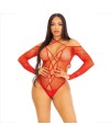 LEG AVENUE BODY CROTCHLESS CON BRILLO ROJO