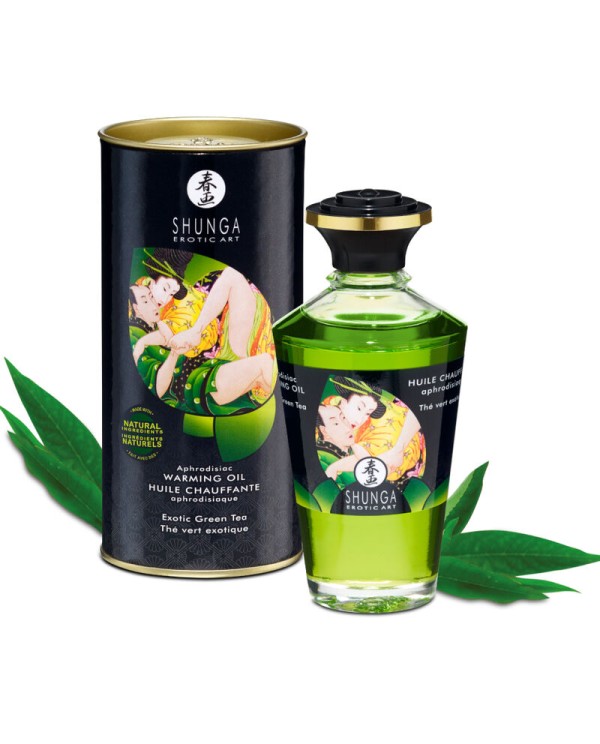 SHUNGA ACEITE MASAJE EFECTO CALOR TE VERDE ORGANICO 100 ML