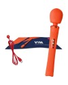 FUN FACTORY VIM WAND RUMBLE VIBRADOR RECARGABLE SILICONA NARANJA