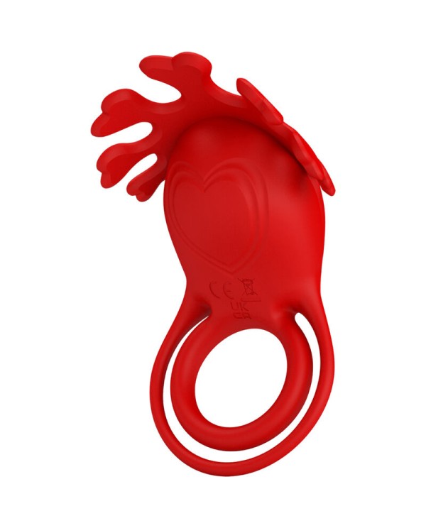 PRETTY LOVE RUBEN ANILLO VIBRADOR 7 VIBRACIONES SILICONA ROJO