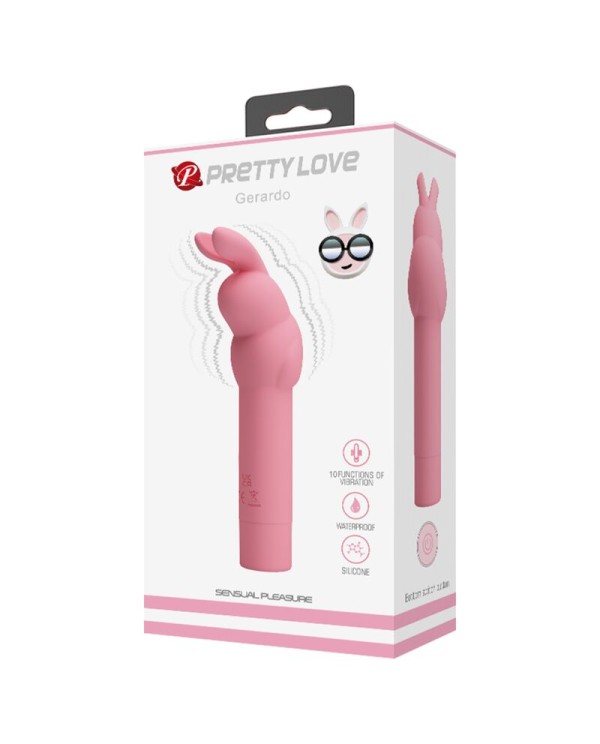 PRETTY LOVE VIBRADOR DE SILICONA CONEJO ROSA GERARDO