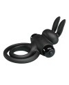 PRETTY LOVE ANILLO VIBRADOR III CONEJO PARA PENE NEGRO