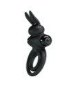 PRETTY LOVE ANILLO VIBRADOR III CONEJO PARA PENE NEGRO