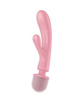 SATISFYER - TRIPLE LOVER MASAJEADOR VIBRADOR RABBIT ROSA