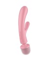 SATISFYER TRIPLE LOVER MASAJEADOR VIBRADOR RABBIT ROSA