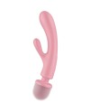 SATISFYER TRIPLE LOVER MASAJEADOR VIBRADOR RABBIT ROSA