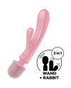 SATISFYER TRIPLE LOVER MASAJEADOR VIBRADOR RABBIT ROSA