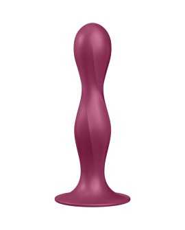 SATISFYER - DOUBLE BALL-R DILDO SILICONA GRANATE