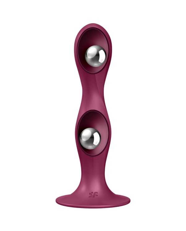 SATISFYER DOUBLE BALL R DILDO SILICONA GRANATE