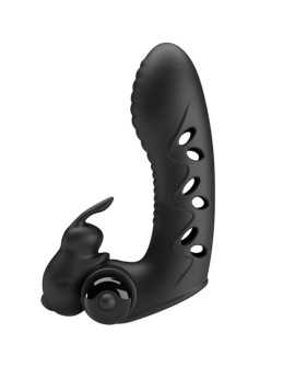 PRETTY LOVE - VANCE FUNDA DEDO VIBRADOR CONEJO NEGRO