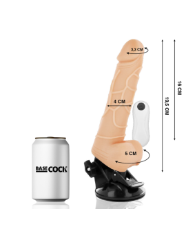 BASECOCK - VIBRADOR REALISTICO CONTROL REMOTO NATURAL CON TESTICULOS 19.5CM