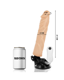 BASECOCK - VIBRADOR REALISTICO CONTROL REMOTO NATURAL 21 CM