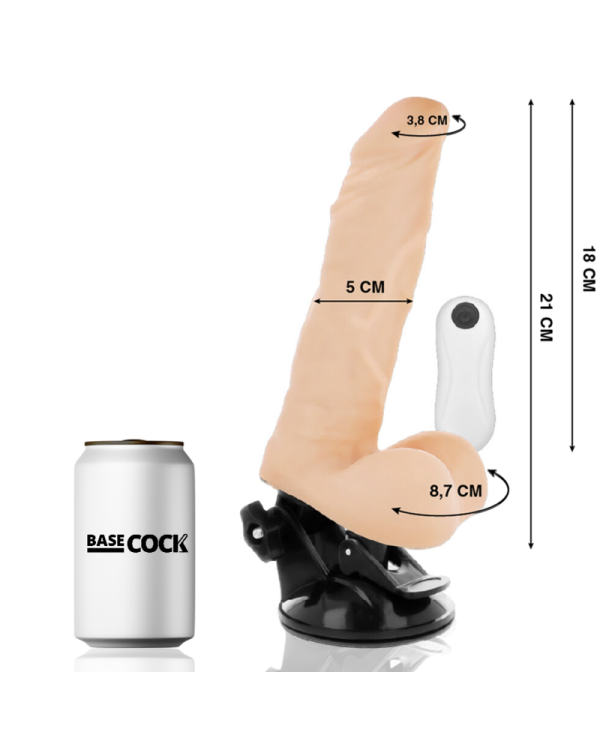 BASECOCK VIBRADOR ARTICULABLE CONTROL REMOTO NATURAL 21 CM