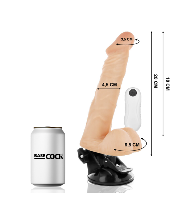 BASECOCK VIBRADOR ARTICULABLE CONTROL REMOTO NATURAL 20 CM