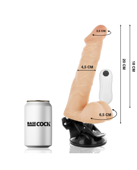 BASECOCK - VIBRADOR ARTICULABLE CONTROL REMOTO NATURAL 20 CM