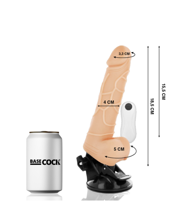 BASECOCK VIBRADOR REALISTICO CONTROL REMOTO NATURAL 185 CM