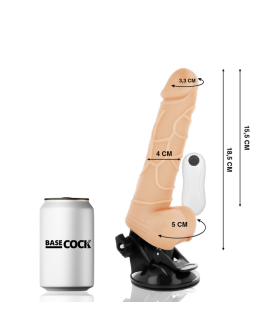 BASECOCK - VIBRADOR REALISTICO CONTROL REMOTO NATURAL 18.5 CM