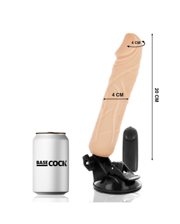 BASECOCK VIBRADOR REALISTICO CONTROL REMOTO NATURAL 20 CM