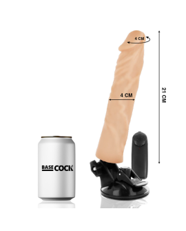 BASECOCK - VIBRADOR REALISTICO CONTROL REMOTO NATURAL 21 CM