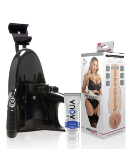 FLESHLIGHT - MIA MALKOVA VAGINA LVL UP + UNIVERSAL LAUNCH + LUBRICANTE AQUA QUALITY 50 ML