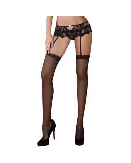 LIVCO CORSETTI FASHION - MANDIRIN LC 90529 PANTY + LIGUERO NEGRO