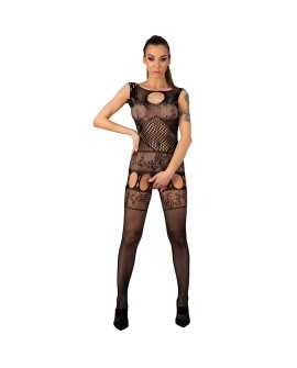 LIVCO CORSETTI FASHION - AMBROISE LC 17352 BODYSTOCKING CROTCHLESS NEGRO TALLA ÚNICA