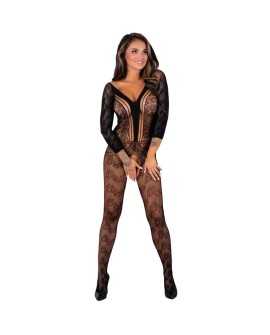 LIVCO CORSETTI FASHION - CORDILL LC 17357 BODYSTOCKING CROTCHLESS NEGRO TALLA ÚNICA