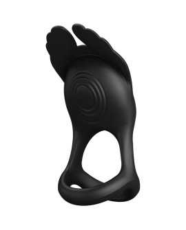 PRETTY LOVE - ANILLO VIBRADOR SILAS 7 VIBRACIONES SILICONA NEGRO