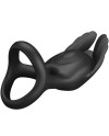 PRETTY LOVE ANILLO VIBRADOR SILAS 7 VIBRACIONES SILICONA NEGRO