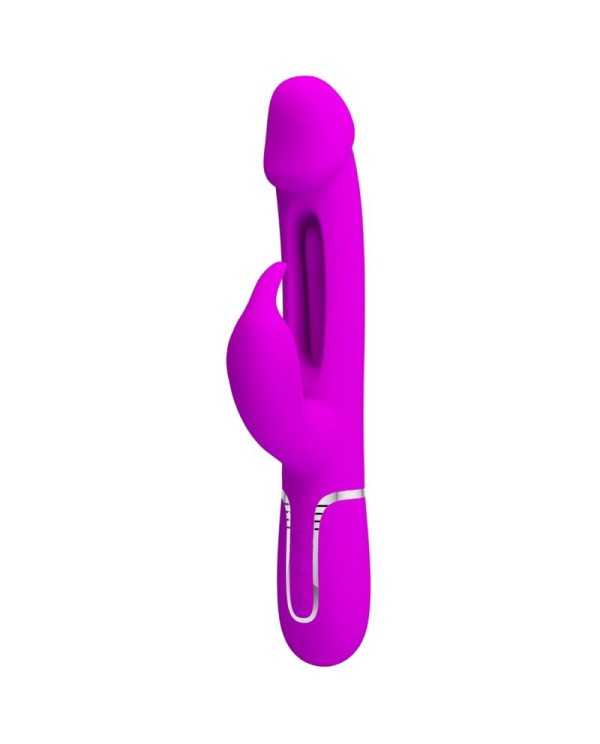 PRETTY LOVE KAMPAS VIBRADOR RABBIT 3 EN 1 MULTIFUNCIoN CON LENGUA VIOLETA