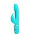 PRETTY LOVE KAMPAS VIBRADOR RABBIT 3 EN 1 MULTIFUNCIoN CON LENGUA VERDE AGUA