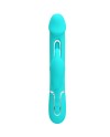 PRETTY LOVE KAMPAS VIBRADOR RABBIT 3 EN 1 MULTIFUNCIoN CON LENGUA VERDE AGUA